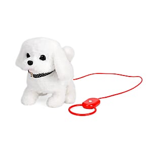 White Electronic Remote Control Plush Dog