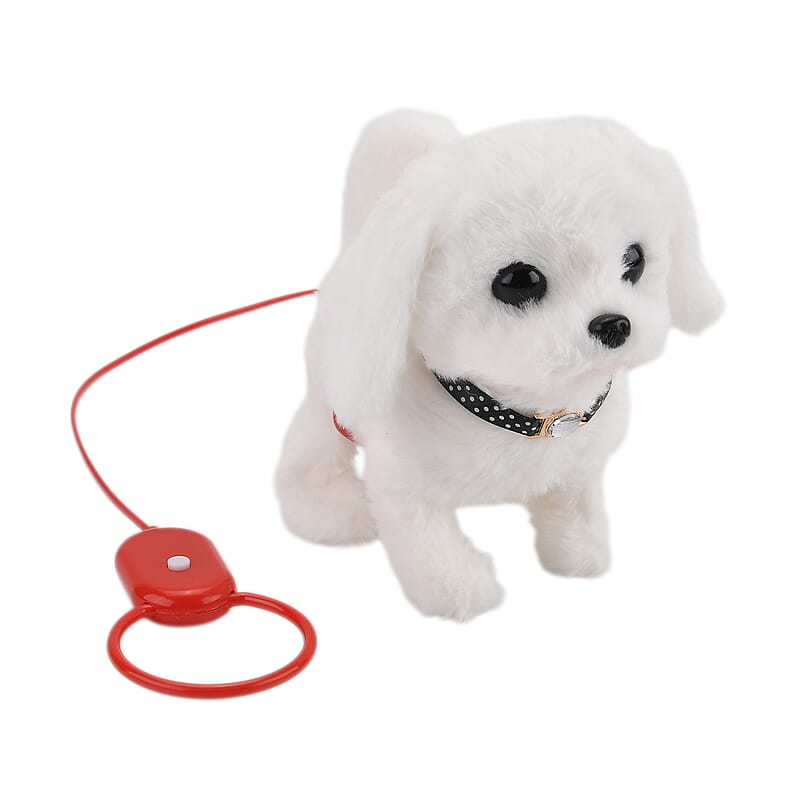 Livmore White Electronic Remote Control Plush Dog