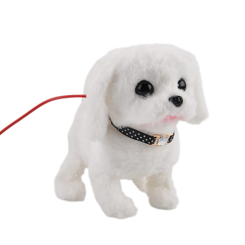 Livmore White Electronic Remote Control Plush Dog