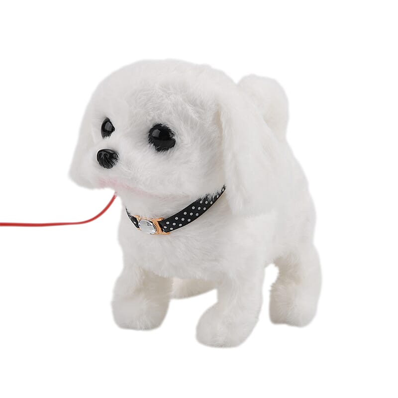 Livmore White Electronic Remote Control Plush Dog