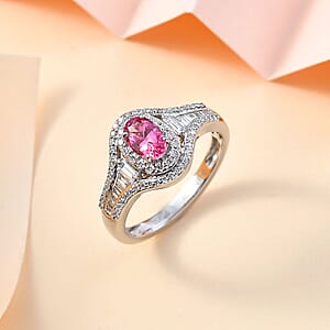 Rhapsody AAAA Mahenge Spinel and E-F VS2 Diamond 1.20 ctw Ring in 950 Platinum (Size 8.0) 6.10 Grams
