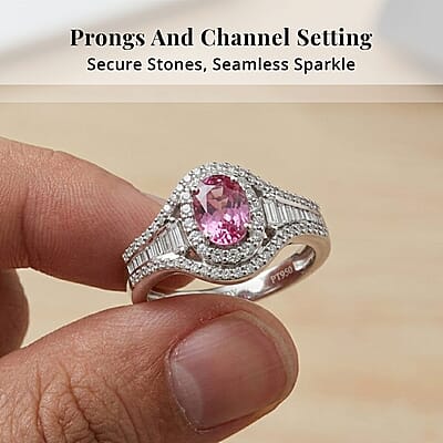 Rhapsody AAAA Mahenge Spinel and E-F VS2 Diamond 1.20 ctw Ring in 950 Platinum (Size 8.0) 6.10 Grams
