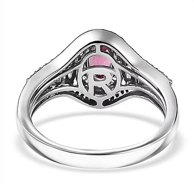 Rhapsody AAAA Mahenge Spinel and E-F VS2 Diamond 1.20 ctw Ring in 950 Platinum (Size 8.0) 6.10 Grams