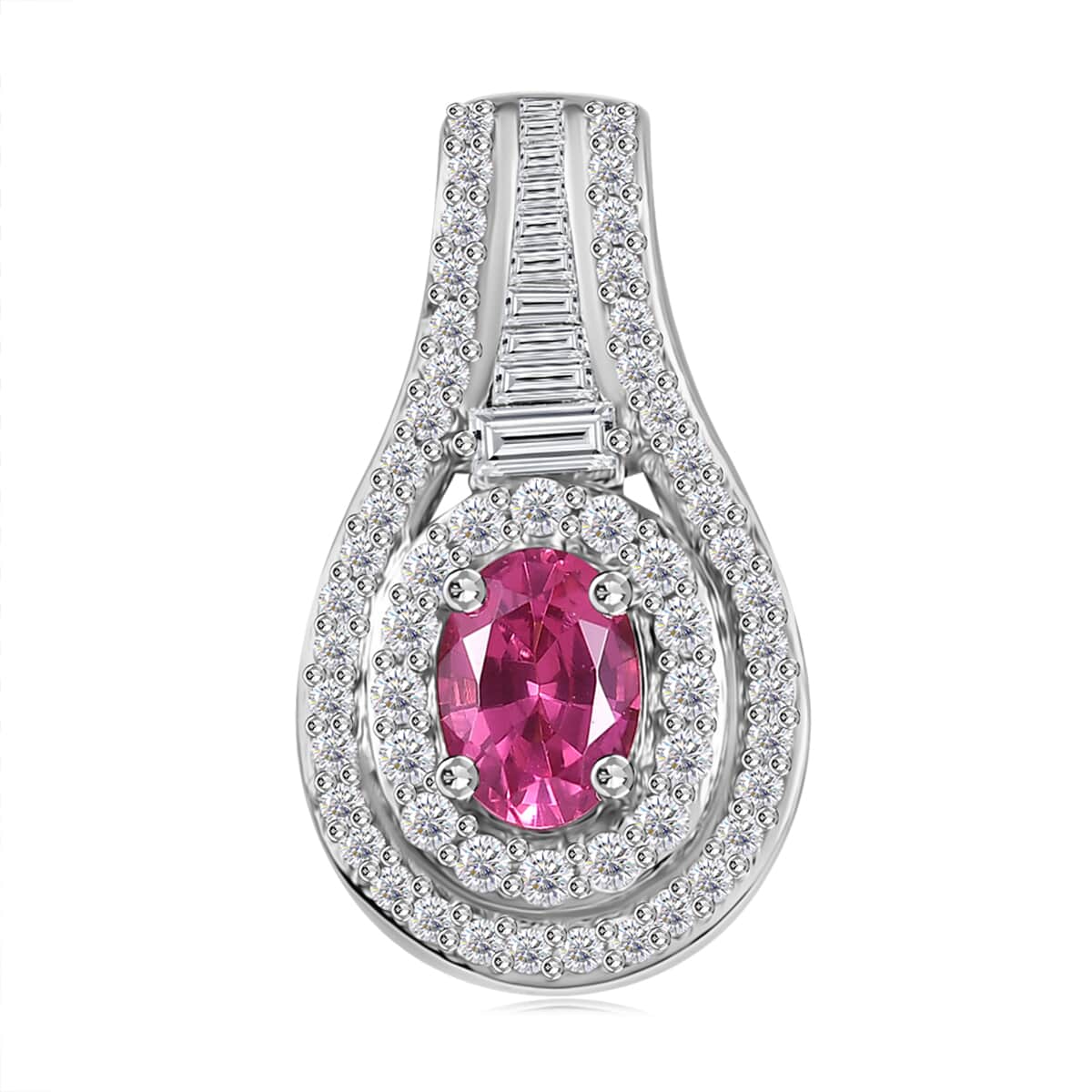 Rhapsody 950 Platinum AAAA Mahenge Spinel and E-F VS2 Diamond Pendant 1.10 ctw image number 0