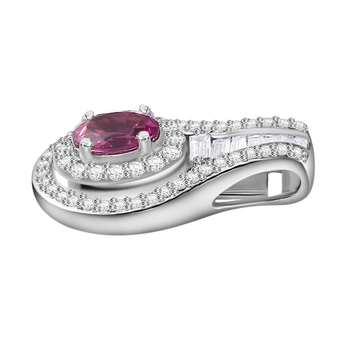 Rhapsody 950 Platinum AAAA Mahenge Spinel and E-F VS2 Diamond Pendant 1.10 ctw image number 3