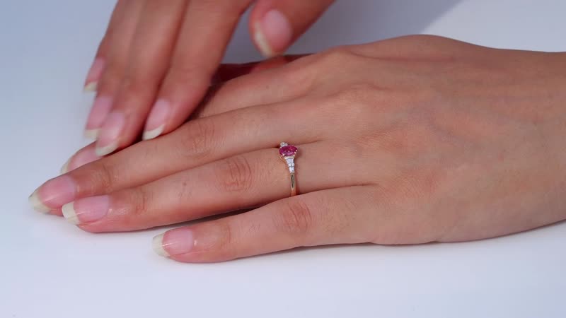 10K Rose Gold AAA Mahenge Spinel and G-H I2 Diamond Ring (Size 6.0) 0.60 ctw