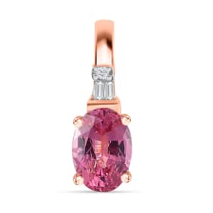 10K Rose Gold AAA Mahenge Spinel and Diamond G-H I2 Modern Glamour Pendant 0.60 ctw