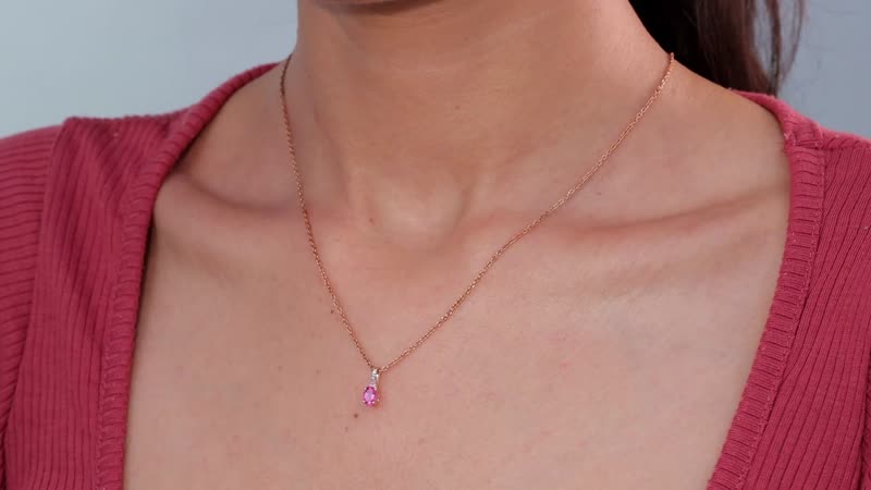 10K Rose Gold AAA Mahenge Spinel and Diamond G-H I2 Modern Glamour Pendant without Chain 0.60 ctw