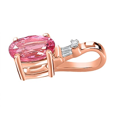 10K Rose Gold AAA Mahenge Spinel and Diamond G-H I2 Modern Glamour Pendant without Chain 0.60 ctw