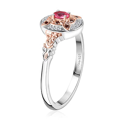Premium Mahenge Spinel, Brown and White Zircon Timeless Elegance Ring in 18K Vermeil Rose Gold Over Sterling Silver (Size 10.0) 0.30 ctw
