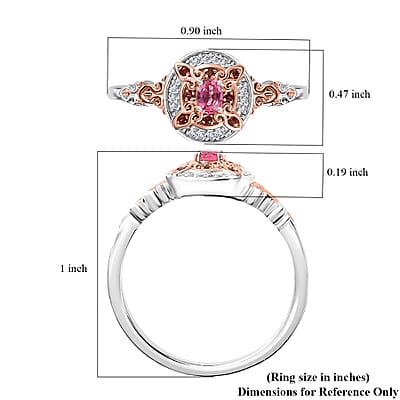 Premium Mahenge Spinel, Brown and White Zircon Timeless Elegance Ring in 18K Vermeil Rose Gold Over Sterling Silver (Size 10.0) 0.30 ctw