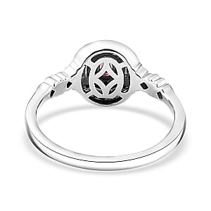 D'Joy Premium Mahenge Spinel, Brown and White Zircon Timeless Elegance Ring in 18K Vermeil Rose Gold Over Sterling Silver (Size 7.0) 0.30 ctw