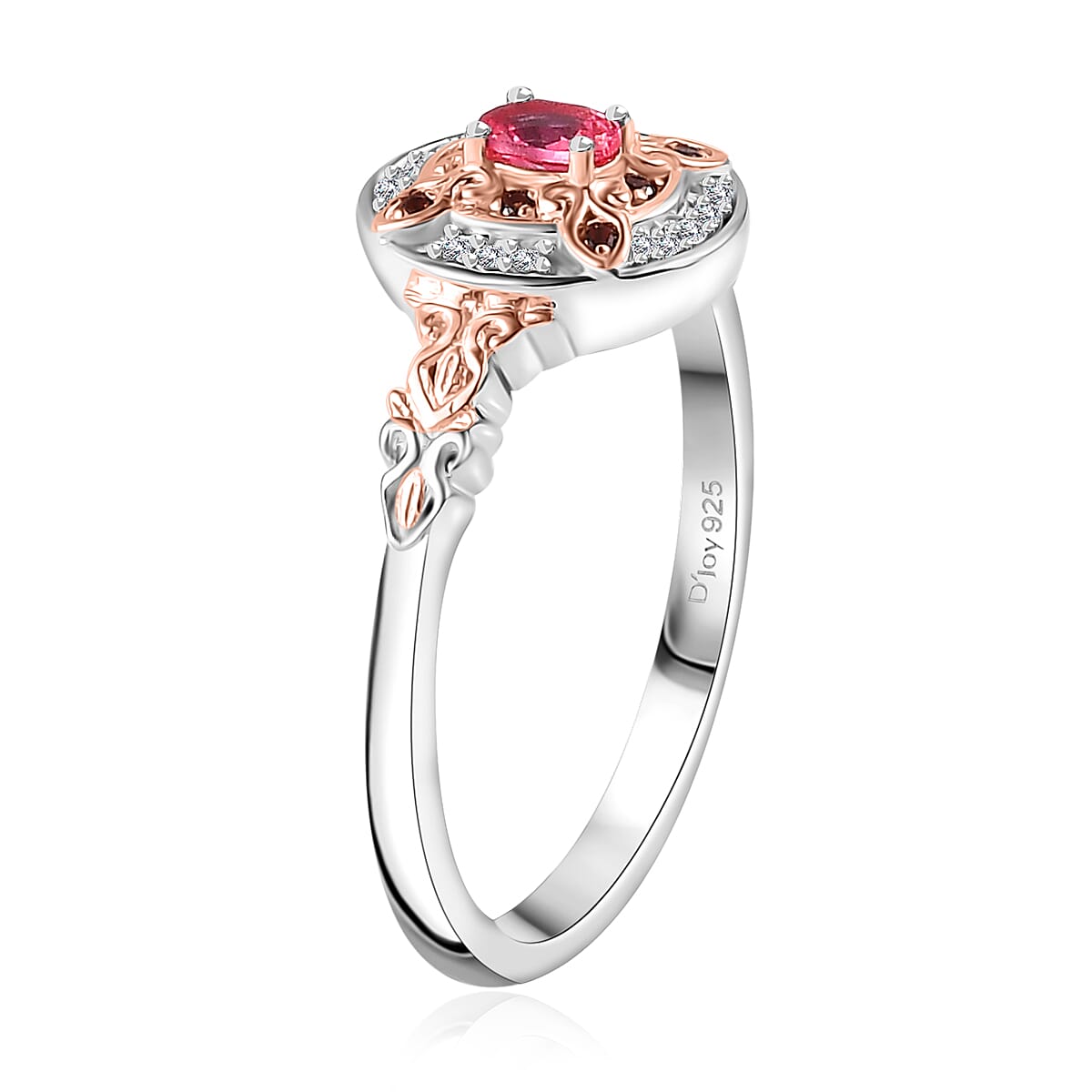 Premium Mahenge Spinel, Brown and White Zircon Timeless Elegance Ring in 18K Vermeil Rose Gold Over Sterling Silver (Size 9.0) 0.30 ctw image number 2