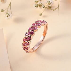 Premium Mahenge Spinel Timeless Elegance Ring in 18K Vermeil Rose Gold Over Sterling Silver (Size 6.0) 0.70 ctw