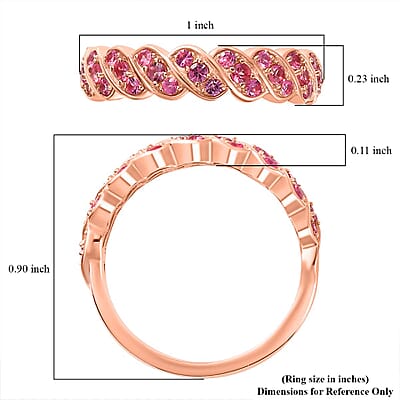 Premium Mahenge Spinel Timeless Elegance Ring in 18K Vermeil Rose Gold Over Sterling Silver (Size 6.0) 0.70 ctw