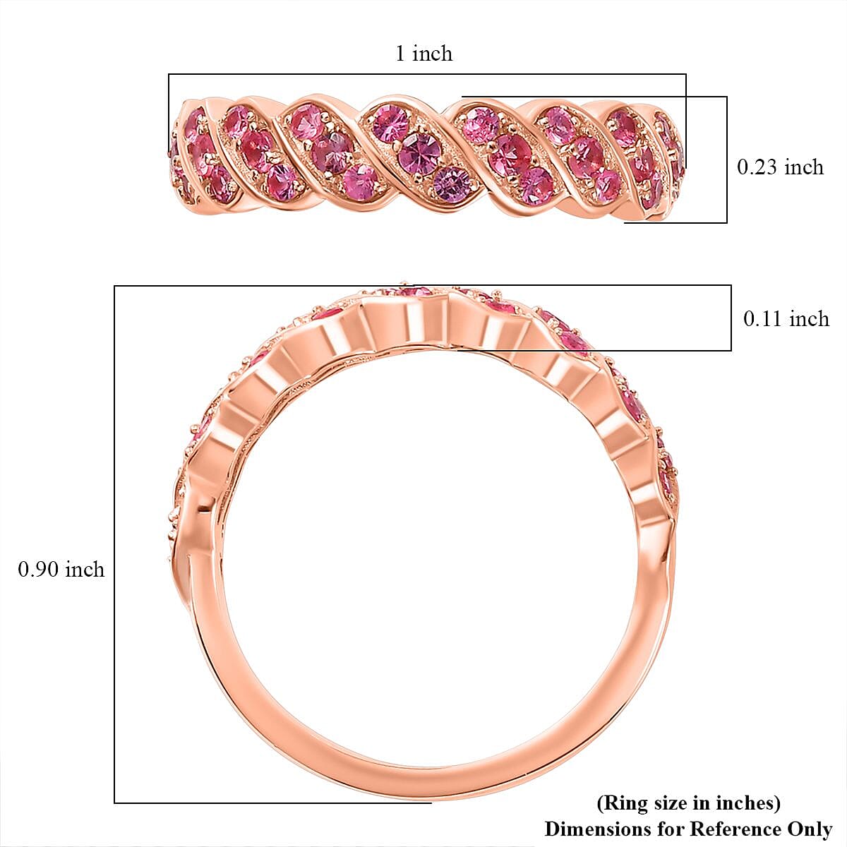Premium Mahenge Spinel Timeless Elegance Ring in 18K Vermeil Rose Gold Over Sterling Silver (Size 8.0) 0.70 ctw image number 5