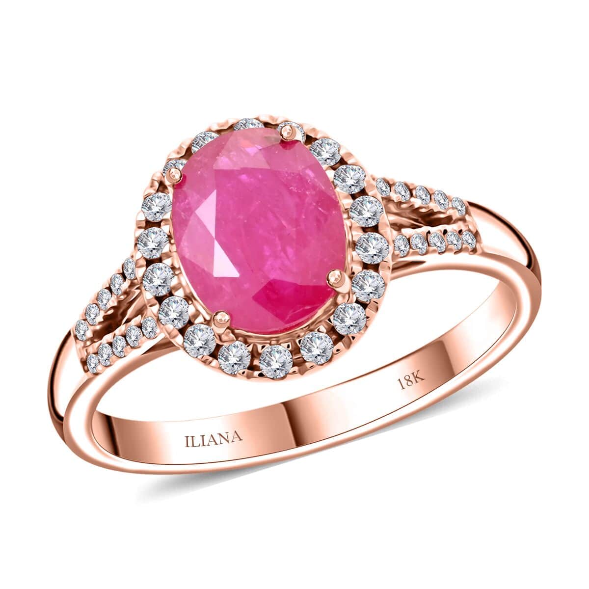 Iliana 18K Rose Gold AAA Montepuez Ruby and SI Diamond Ring (Size 10.0) 5.07 Grams 2.35 ctw image number 0