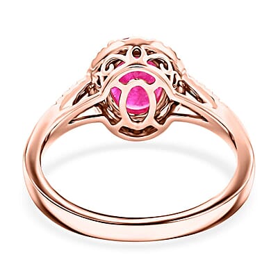Iliana AAA Royal Ruby and SI Diamond 2.35 ctw Ring in 18K Rose Gold (Size 10.0) 5.07 Grams