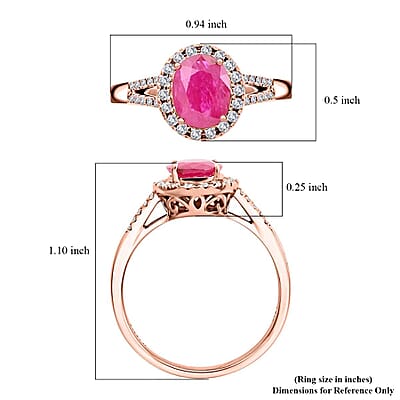 Iliana AAA Royal Ruby and SI Diamond 2.35 ctw Ring in 18K Rose Gold (Size 10.0) 5.07 Grams