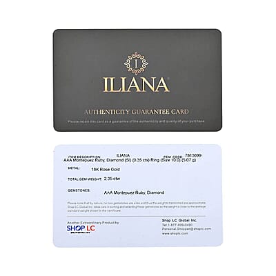 Iliana AAA Royal Ruby and SI Diamond 2.35 ctw Ring in 18K Rose Gold (Size 10.0) 5.07 Grams