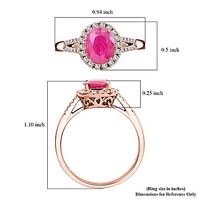 Iliana AAA Montepuez Ruby and SI Diamond 2.35 ctw Ring in 18K Rose Gold (Size 11.0) 5.07 Grams