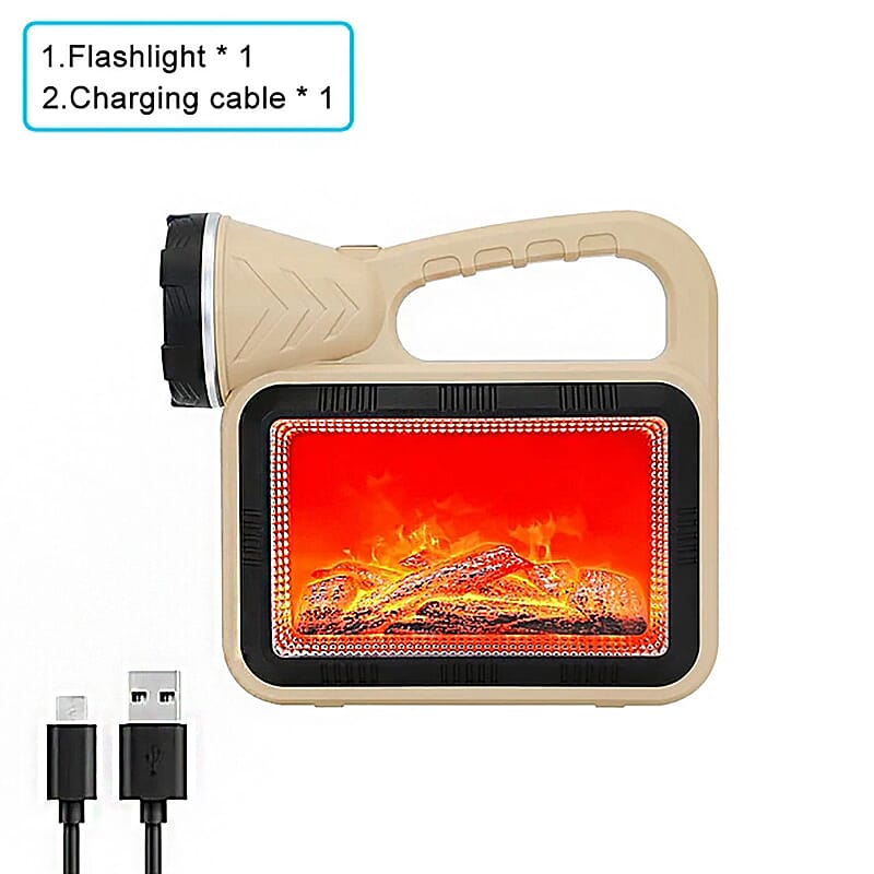 Closeout 3P Experts Outdoor Flashlight With Flame Simulator and 2400 mAh Powerbank