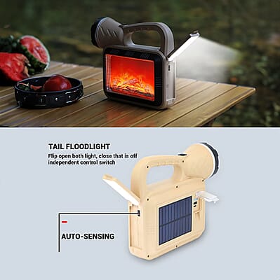 Closeout 3P Experts Outdoor Flashlight With Flame Simulator and 2400 mAh Powerbank