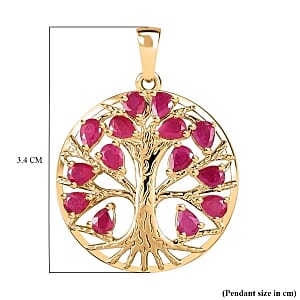 Montepuez Ruby 2.80 ctw Pendant in 18K Vermeil Yellow Gold Over Sterling Silver