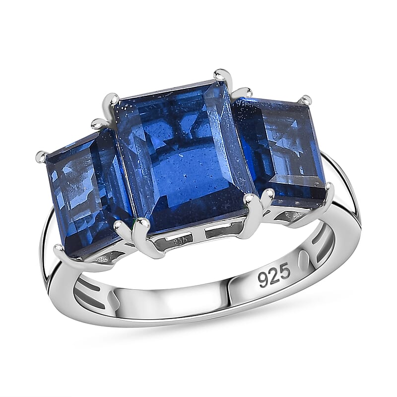 Ceylon Color Quartz 5.40 ctw Ring in Rhodium Over Sterling Silver (Size 8.0)