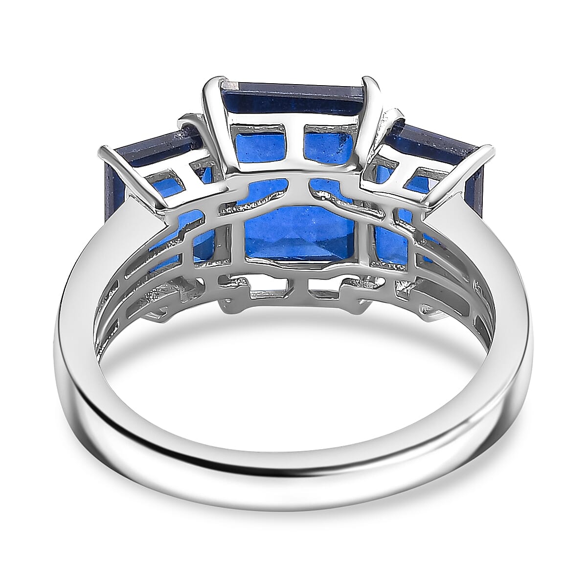 Ceylon Color Quartz 5.40 ctw Ring in Rhodium Over Sterling Silver (Size 8.0)