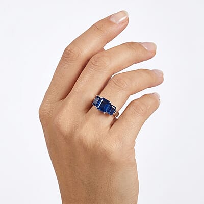Ceylon Color Quartz 5.40 ctw Ring in Rhodium Over Sterling Silver (Size 11.5)