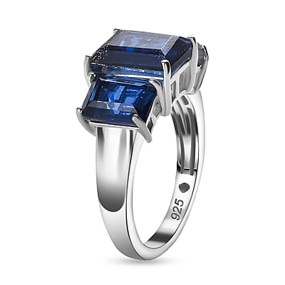 Ceylon Color Quartz 5.40 ctw Ring in Rhodium Over Sterling Silver (Size 11.5)