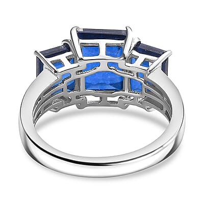 Ceylon Color Quartz 5.40 ctw Ring in Rhodium Over Sterling Silver (Size 11.5)