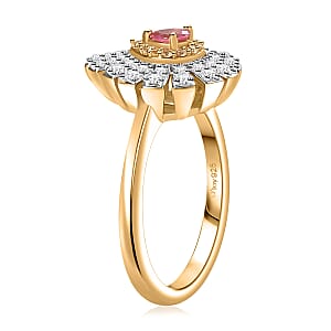 D'Joy Premium Mahenge Spinel and Multi Gemstone Modern Glamour Ring in 18K Vermeil Yellow Gold Over Sterling Silver (Size 7.0) 0.65 ctw