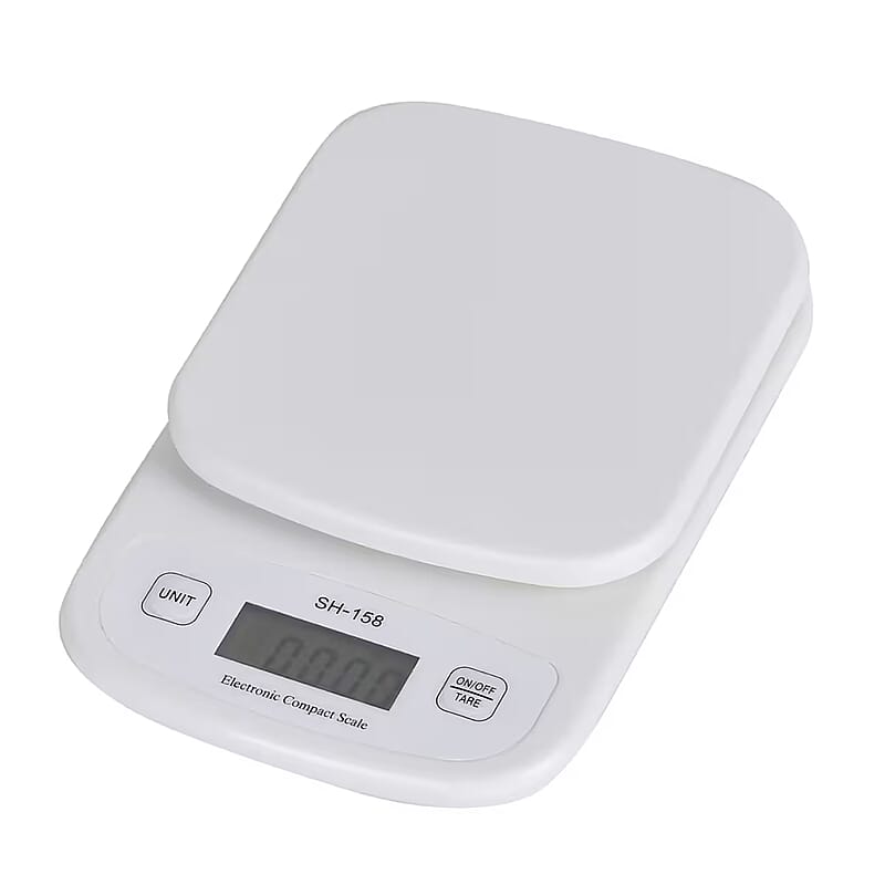 White Electronic Compact Scale (2xAAA Not Included) (5000g to 1g)
