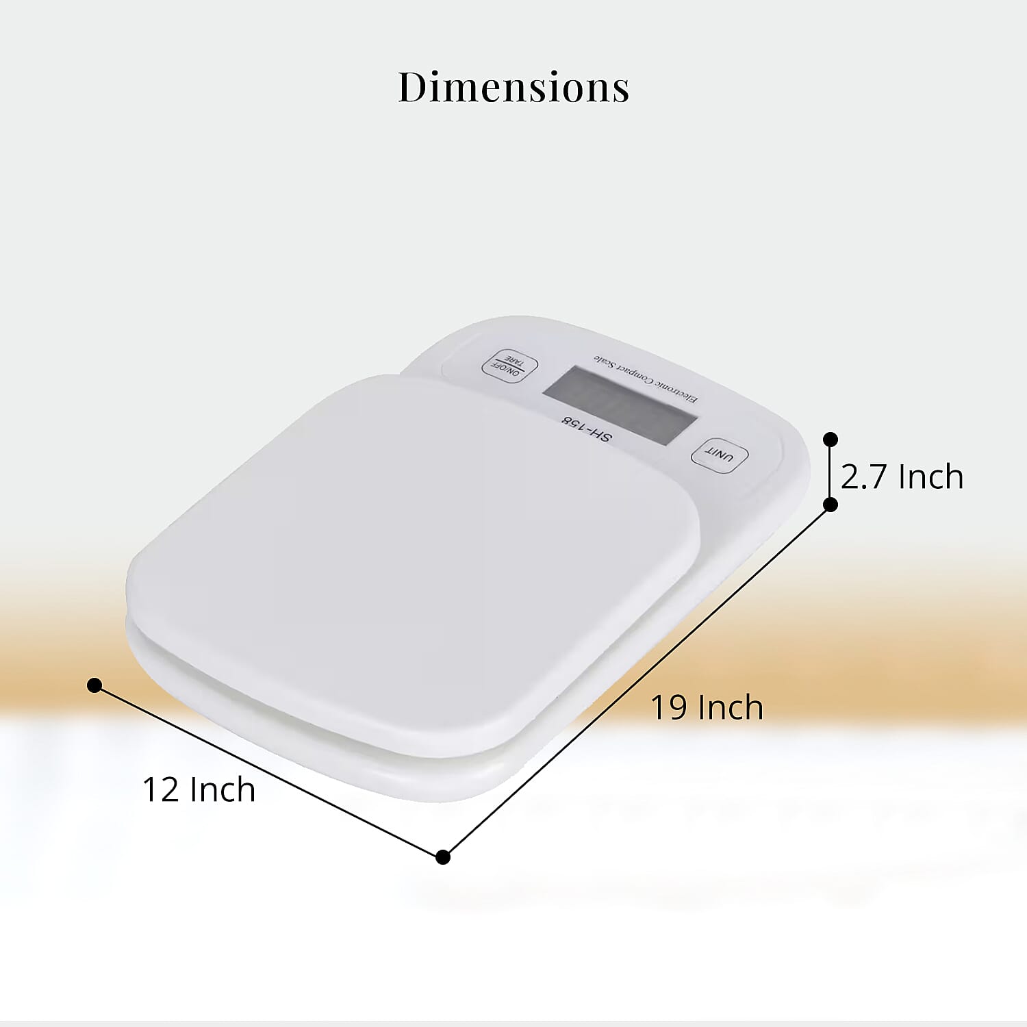 White Electronic Compact Scale (2xAAA Not Included) (5000g to 1g)