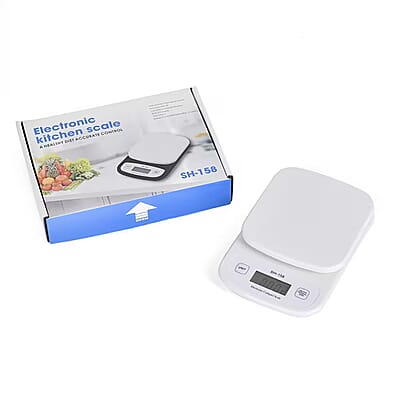 White Electronic Compact Scale (2xAAA Not Included) (5000g to 1g)