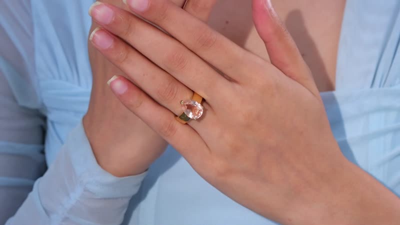 Morganique Quartz Solitaire Ring in 18K Vermeil YG Over Sterling Silver (Size 7.0) 5.35 ctw