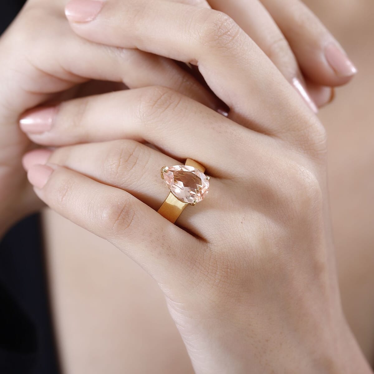 Morganique Quartz Solitaire Ring in 18K Vermeil YG Over Sterling Silver (Size 7.0) 5.35 ctw image number 2