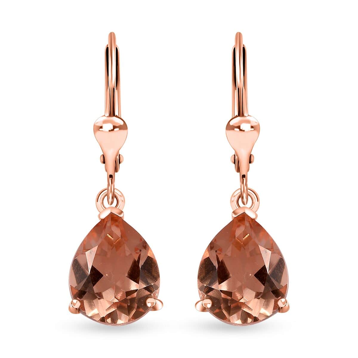 Morganique Quartz (Triplet) Lever Back Earrings in 18K Vermeil Rose Gold Over Sterling Silver 6.90 ctw image number 0