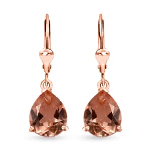 Morganique Quartz (Triplet) Lever Back Earrings in 18K Vermeil Rose Gold Over Sterling Silver 6.90 ctw