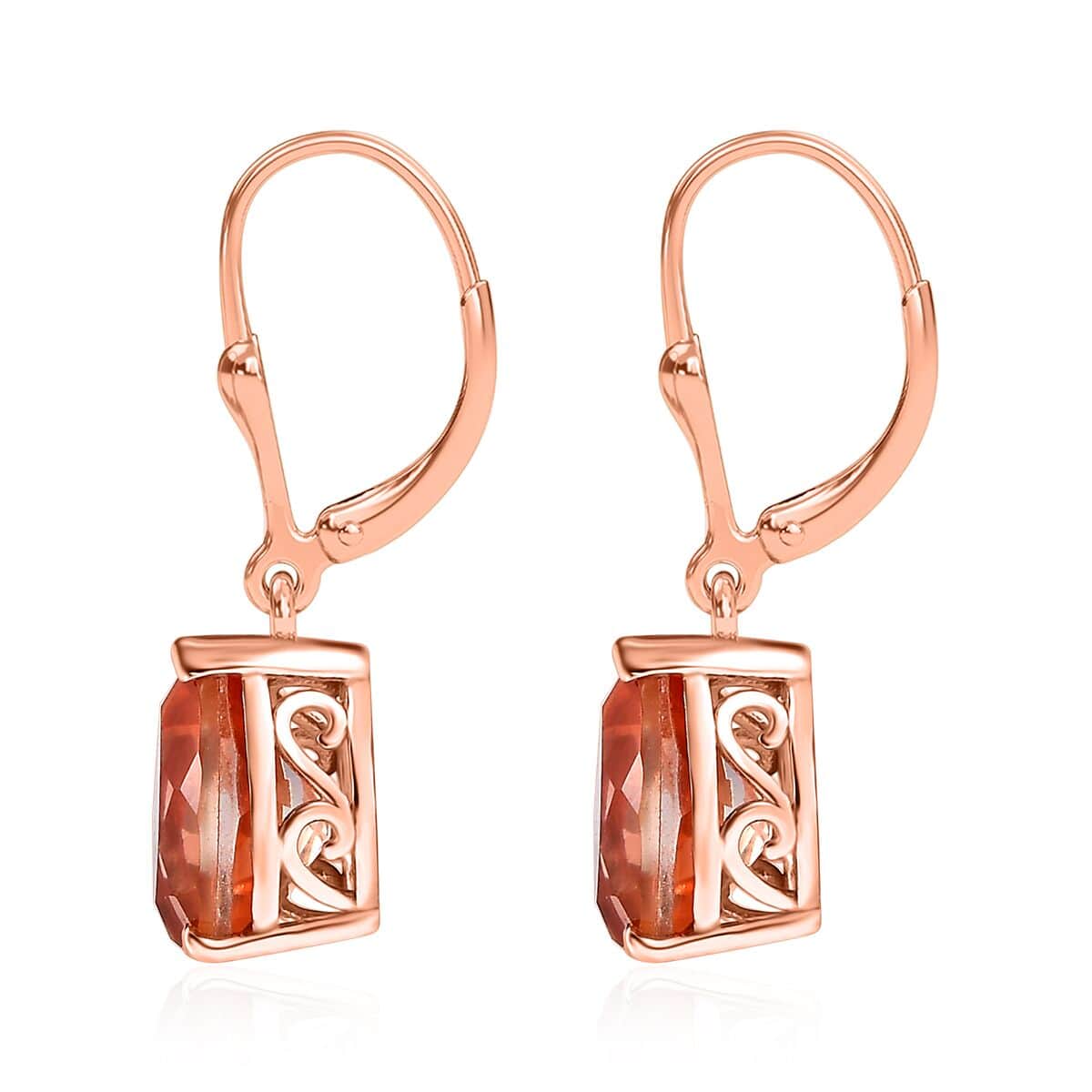 Morganique Quartz (Triplet) Lever Back Earrings in 18K Vermeil Rose Gold Over Sterling Silver 6.90 ctw image number 3