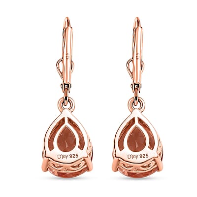 Morganique Quartz (Triplet) Lever Back Earrings in 18K Vermeil Rose Gold Over Sterling Silver 6.90 ctw