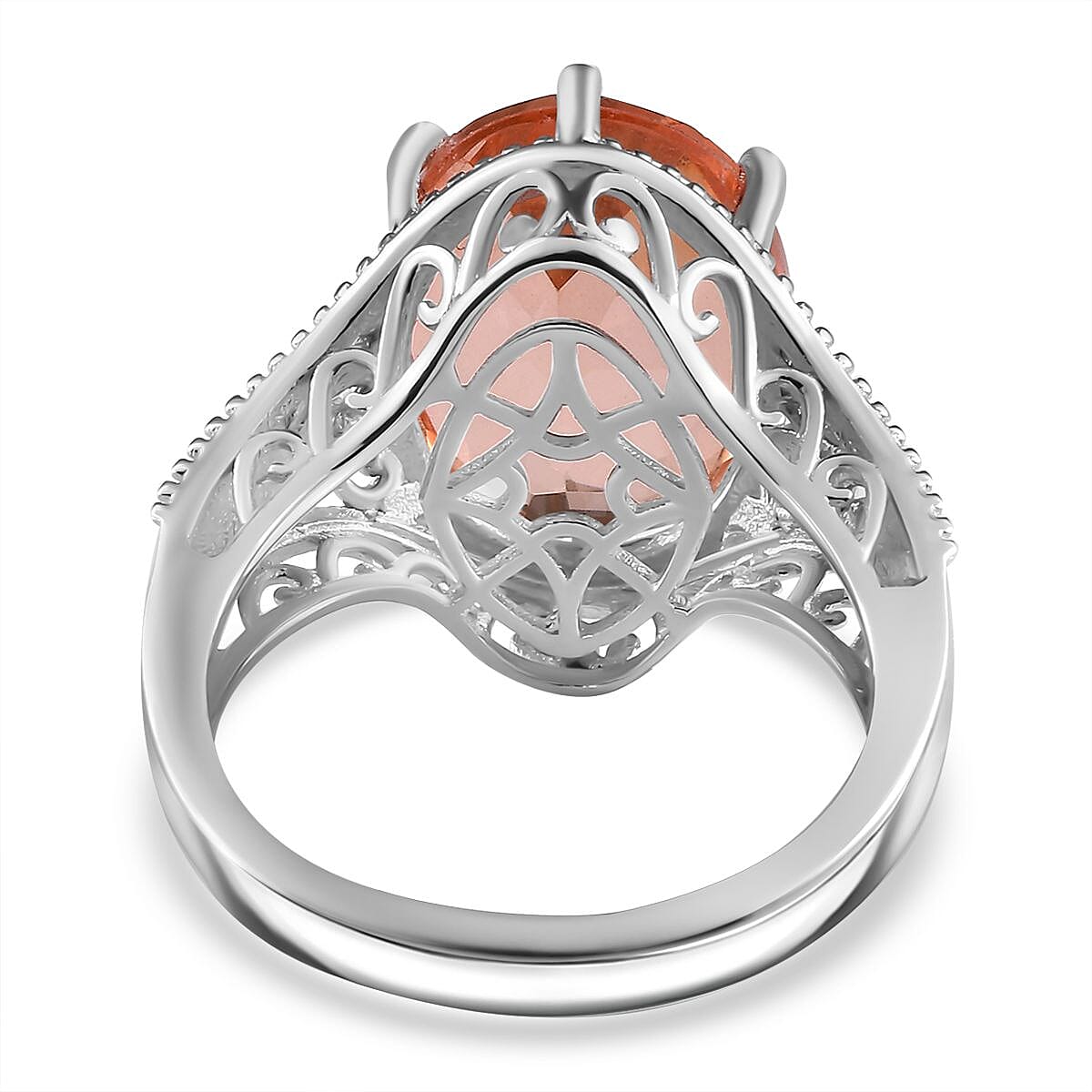 Karis Morganique Quartz (Triplet) Solitaire Ring in 18K YG Plated and Platinum Bond (Size 10.0) 9.40 ctw