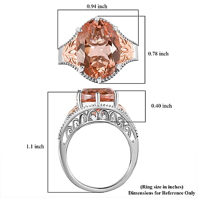 Karis Morganique Quartz (Triplet) Solitaire Ring in 18K YG Plated and Platinum Bond (Size 10.0) 9.40 ctw