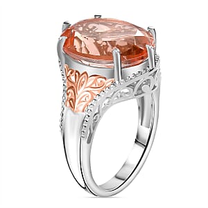 Karis Morganique Quartz (Triplet) Solitaire Ring in 18K YG Plated and Platinum Bond (Size 9.0) 9.40 ctw