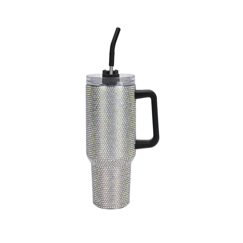 Crystal Water Bottle with Straw