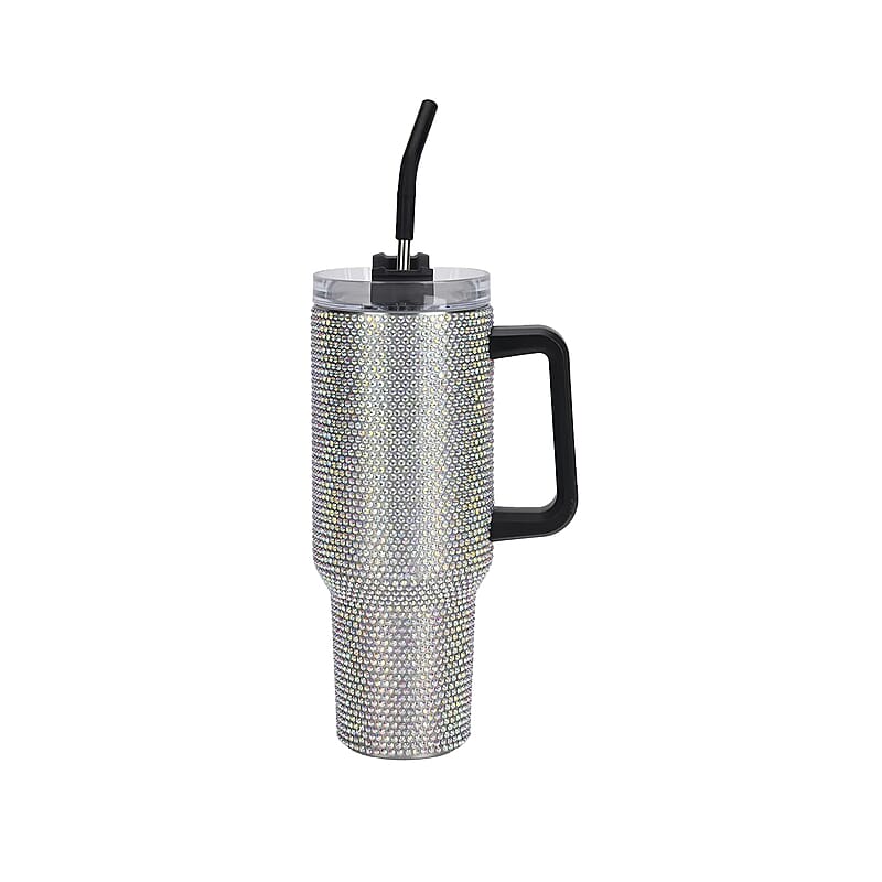 Crystal Water Bottle with Straw