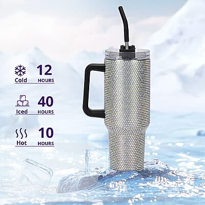 Crystal Water Bottle with Straw