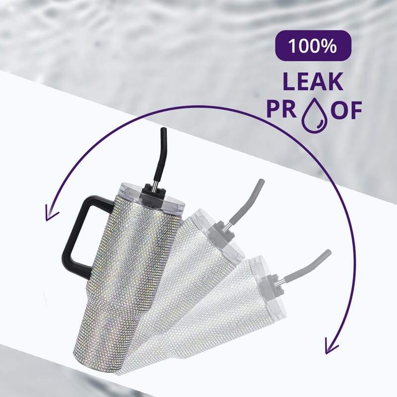 Crystal Water Bottle with Straw
